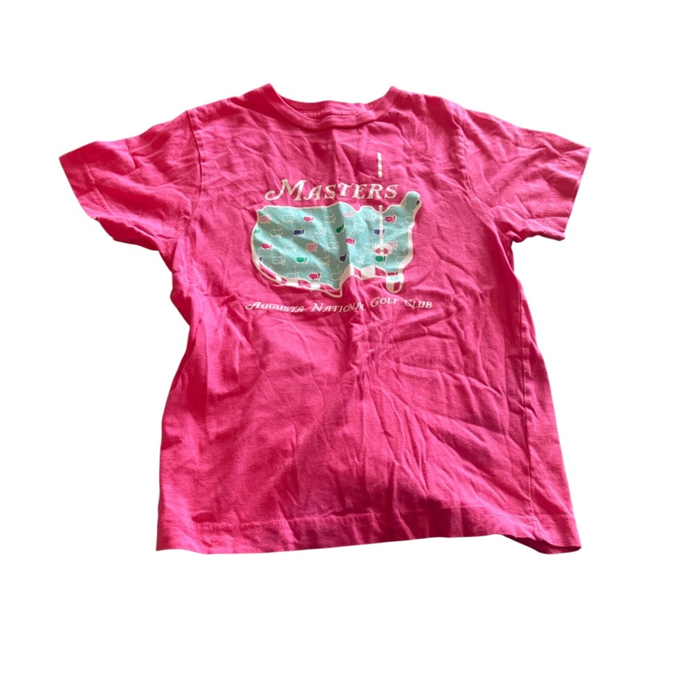 Masters Augusta National Golf Club Pink Graphic T-Shirt Kids Small S Cotton